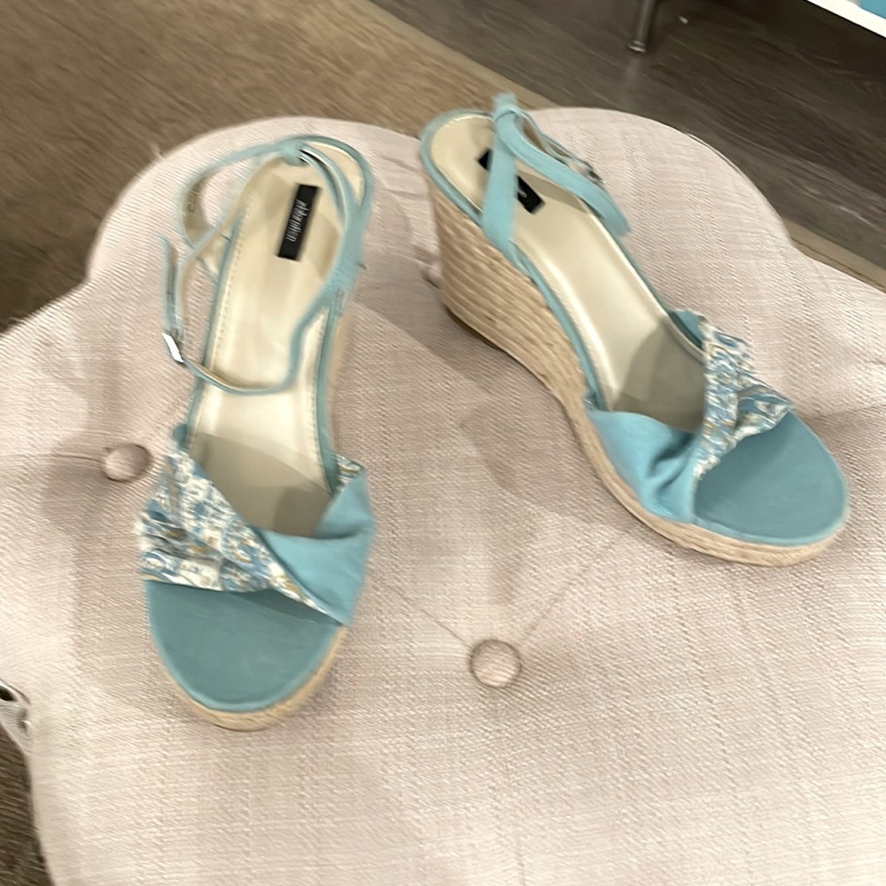 X hilaration light blue & paisley espadrilles 11